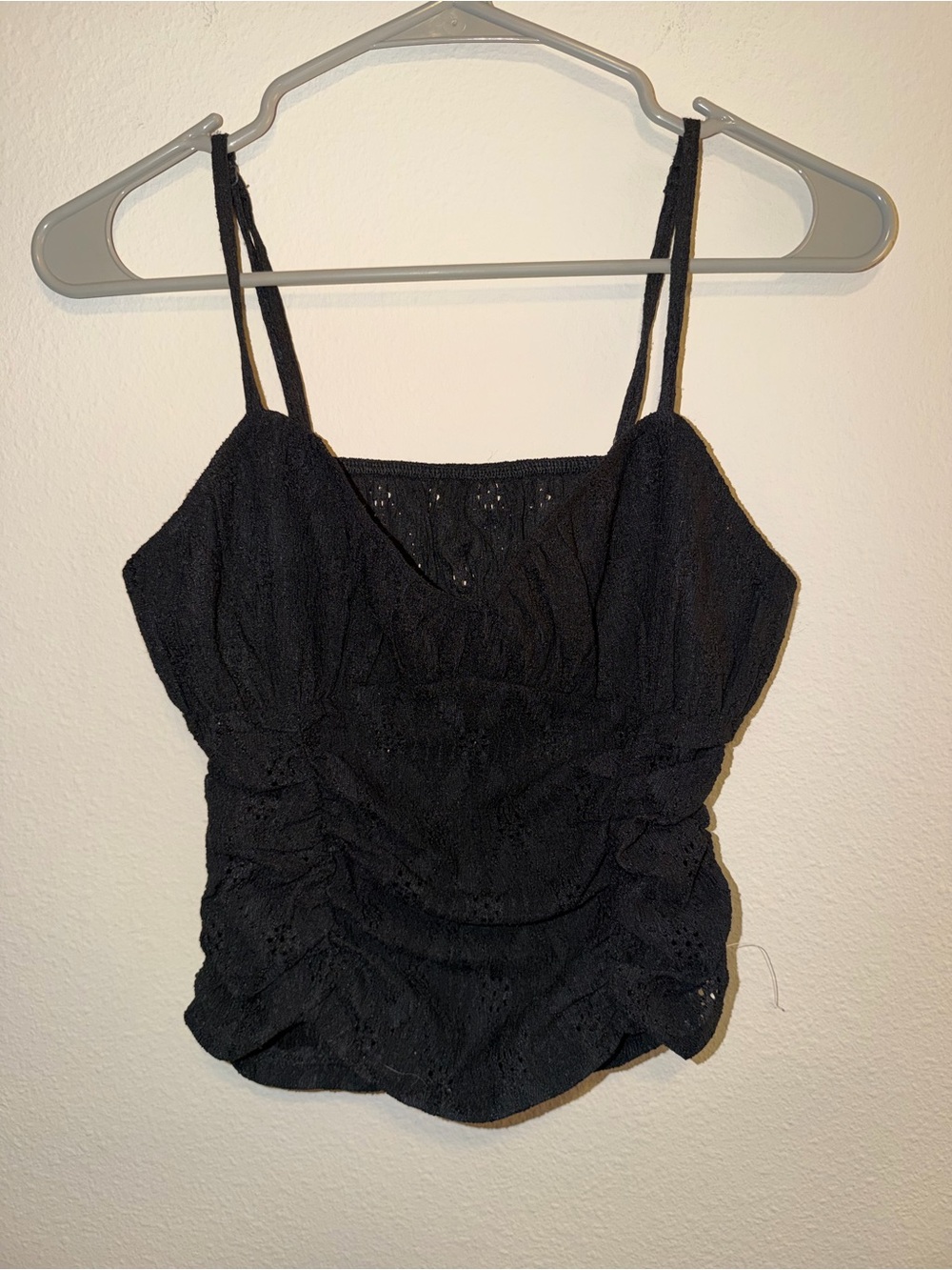 American Eagle Outfitters Black Eyelet Camisole Tank